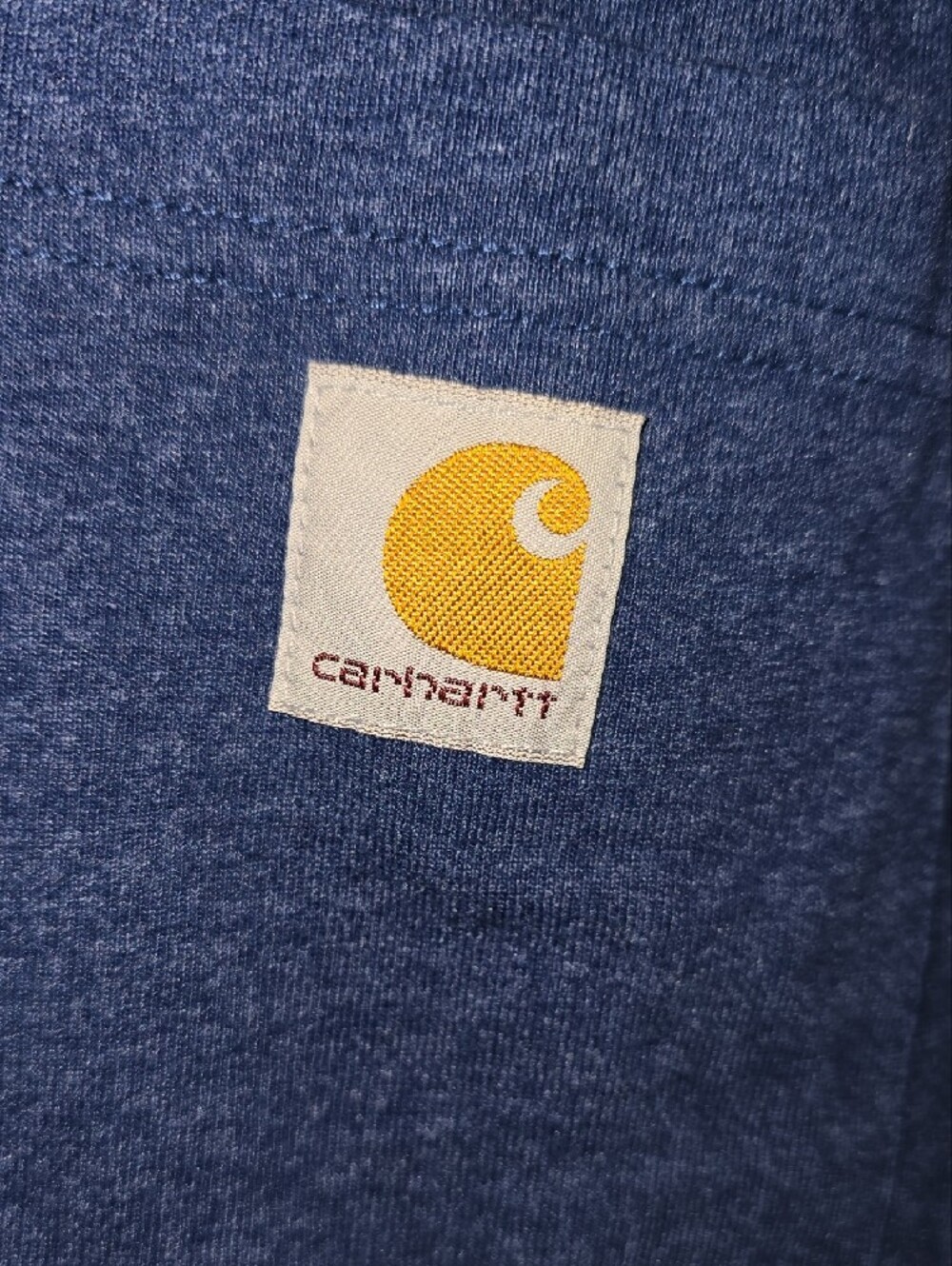 Carhartt Blue Short Sleeve Pocket Tee with Logo Patch - Picture 4 of 5